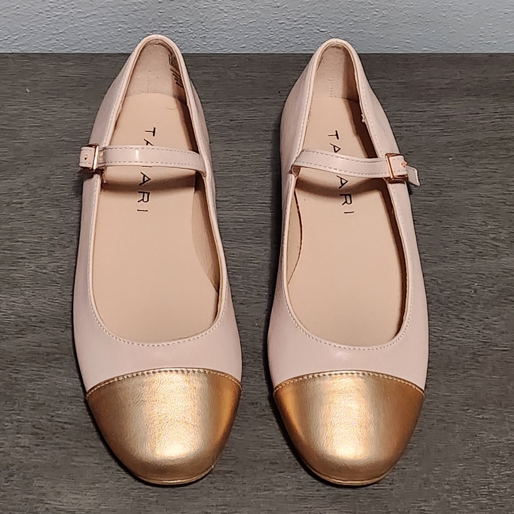 TAHARI Loft Mary Jane Flats Womens 6.5 Pink Rose Gold Coquette Balletcore Lolita - Picture 3 of 10